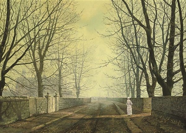 A Figure In A Country Lane - view 1