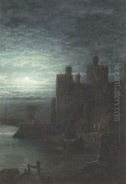 Conwy Castle, Moonrise - view 1