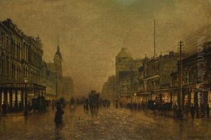 Swanston Street, Melbourne by John Atkinson Grimshaw