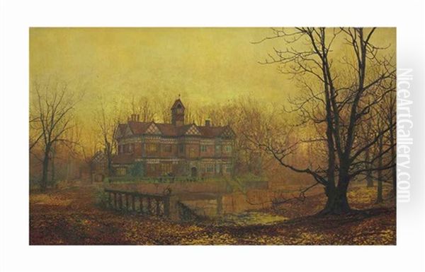 Old Hall, Cheshire, Early Morning, October - view 1