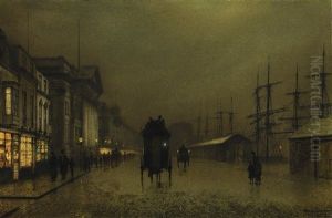 The Docks At Liverpool by John Atkinson Grimshaw