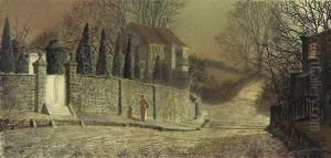 The Old Gates, Yew Court, Scalby, Near Scarborough by John Atkinson Grimshaw