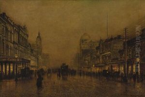 A Winter Evening Swanston Street, Melbourne by John Atkinson Grimshaw