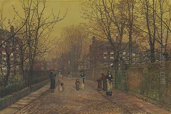 A Village Street On Sunday Eve Some Eighty Years Ago - view 1