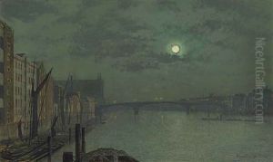 View From Blackfriars Bridge By Moonlight by John Atkinson Grimshaw