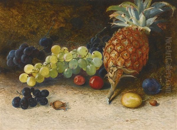 Still Life With Pineapple, Grapes, Nuts And Plums - view 1