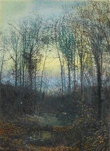 A Wooded Valley, Probably Bolton Woods (+ Lovers In A Woodland Clearing; Pair) A Wooded Valley, Probably Bolton Woods (+ Lovers In A Woodland Clearing; Pair)