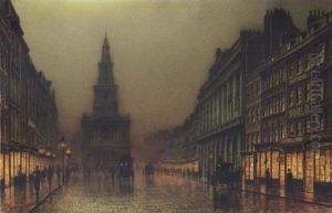 Evening On The Strand Looking Towards St. Mary's, London by John Atkinson Grimshaw