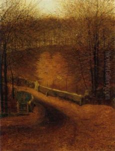 Ghyll Beck Bridge, Yorkshire by John Atkinson Grimshaw