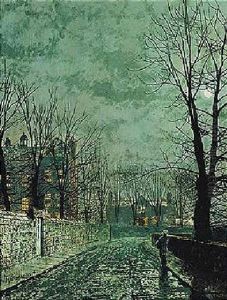 Moonlight - Old English House by John Atkinson Grimshaw