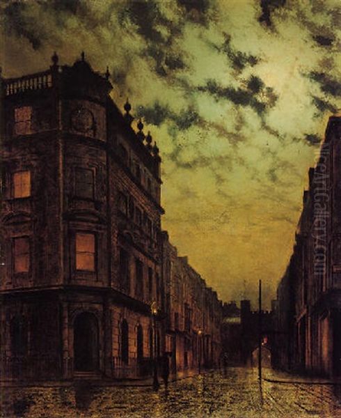 Street Scene In Scarborough-newbrough On A Wet Night - view 1
