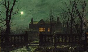 Konstrop Old Hall, Leeds by John Atkinson Grimshaw
