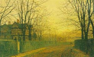 An Autumnal Lane At Sunset by John Atkinson Grimshaw