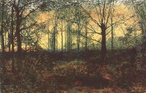 Horsforth Woods, Near Leeds by John Atkinson Grimshaw