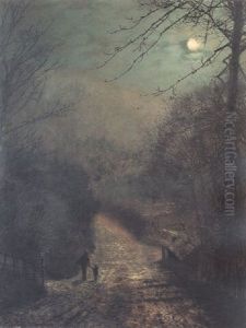 A Moonlight Path by John Atkinson Grimshaw