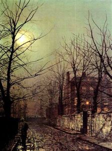 The Moonlit Street by John Atkinson Grimshaw