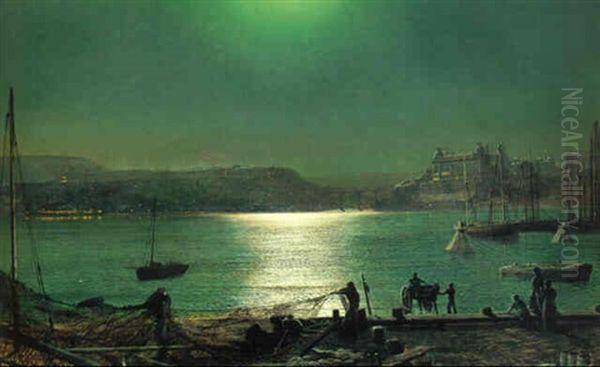Scarborough Bay By Moonlight - view 1