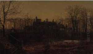 A Manor House, Autumn by John Atkinson Grimshaw