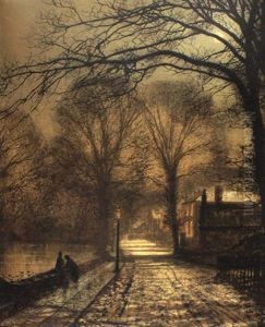 A Moonlit Country Road by John Atkinson Grimshaw