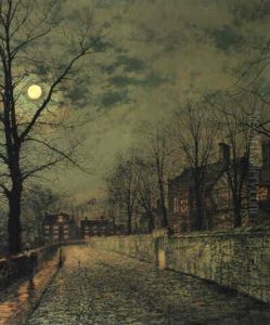 Moonlit Road by John Atkinson Grimshaw