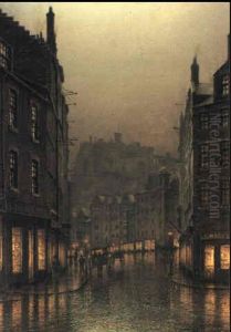 The Grass Market From The Royal Mile, Edinburgh by John Atkinson Grimshaw