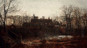 A Manor House In The Autumn by John Atkinson Grimshaw