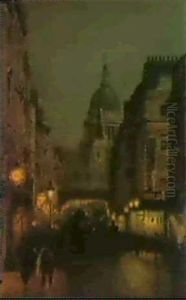 St. Paul's From Ludgate Circus by John Atkinson Grimshaw