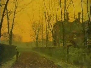 An Autumn Evening by John Atkinson Grimshaw