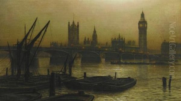 Westminster Bridge With The Houses Of Parliament - view 1