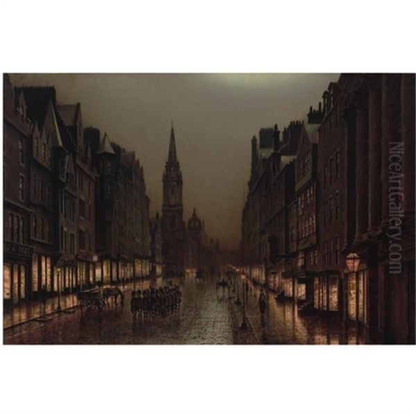 A View Of The Royal Mile, Edinburgh, With A Platoon Of Scots Guards - view 1