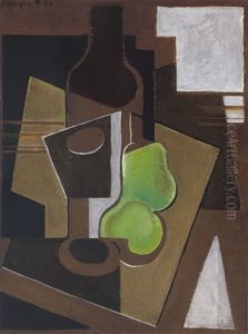 Bouteille Et Poires by Juan Gris
