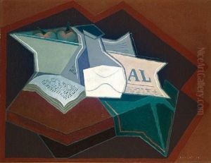 Compotier, Carafe Et Livre Ouvert by Juan Gris