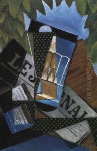 Verre Et Journal by Juan Gris