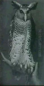 An Eagle Owl by Ernest Henry Griset