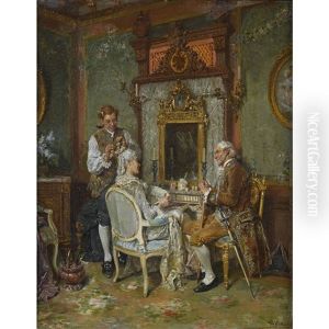 Interieur Mit Feiner Gesellschaft by Francois Adolphe Grison