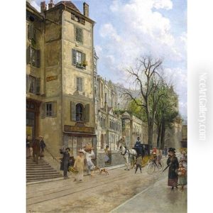 Rue De La Corraterie A Geneve by Francois Adolphe Grison
