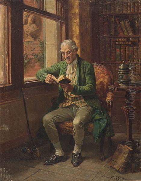 Interieur Mit Herrn, In Balzacs Contes Drolatiques Lesend - view 1