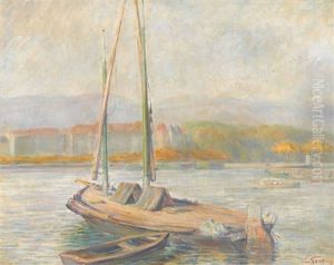 Segelschiff Im Genfer Hafen by Francois Adolphe Grison
