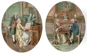 Music Practice (+ Backgammon; Pair) by Francois Adolphe Grison