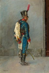 Officier Des Hussards Sous Napoleon I by Francois Adolphe Grison