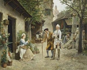 La Bouquetiere by Francois Adolphe Grison