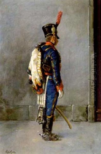 Napoleonischer Husarenoffizier Mit Einquartierungsbefehl - view 1