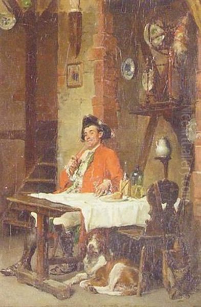 Tavern Scene Of A Gentleman With Pipe And Dog - view 1