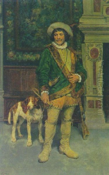 Portrat Eines Jagers In Historischer Tracht - view 1