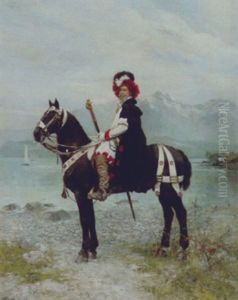Reiter Zu Pferd by Francois Adolphe Grison