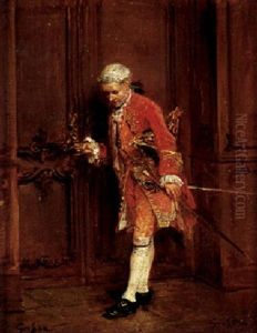 Ein Eleganter Herr Klopft An by Francois Adolphe Grison