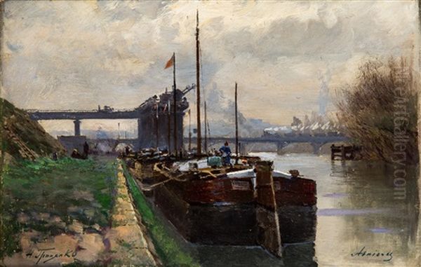 A Dock In Asnieres-sur-seine, France, 1890 - view 1