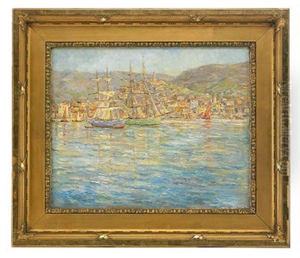 Sailing Ships In A Mediterranean Harbour - view 1