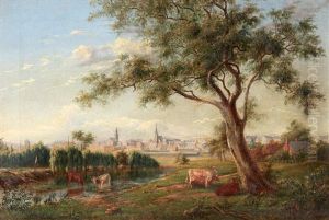 View Of Melbourne, In Front Of The Botanical Gardens by Henry C. Gritten