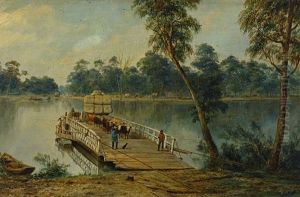 Punt On The River Murray At Echuca